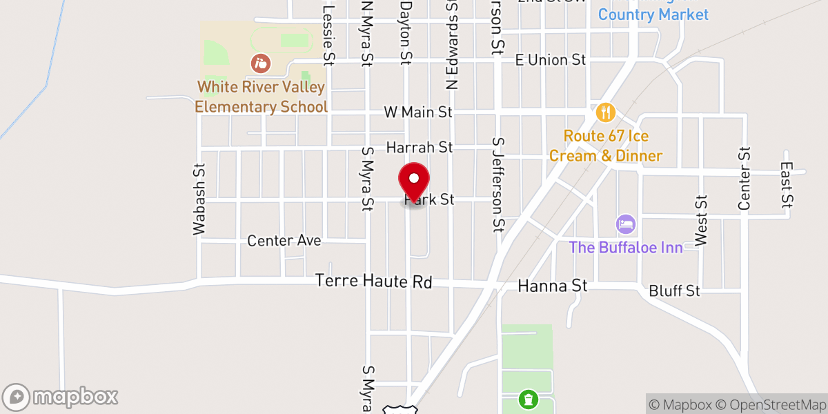 Map showing location of First Baptist Church