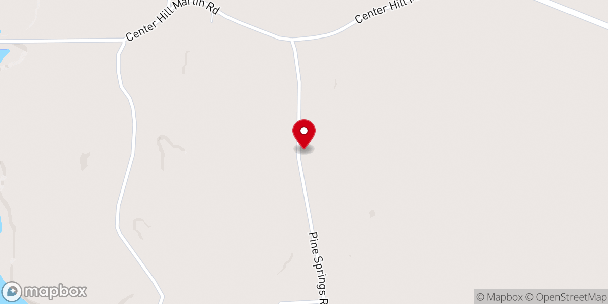 Map showing location of Center Hill Pentecostal Church