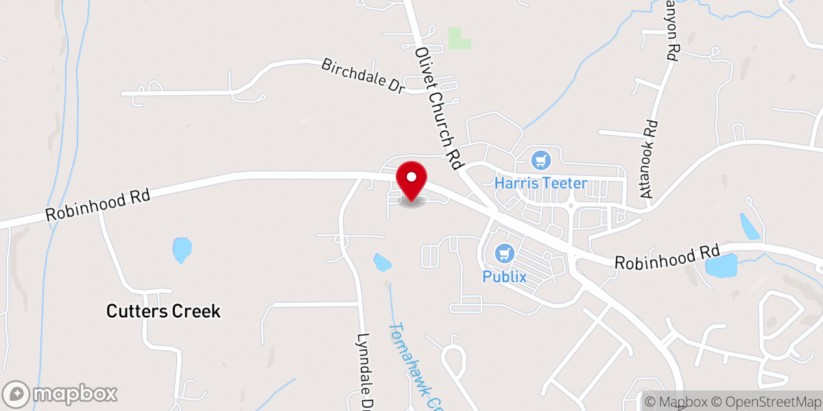 Map showing location of Robinhood Road Baptist Church