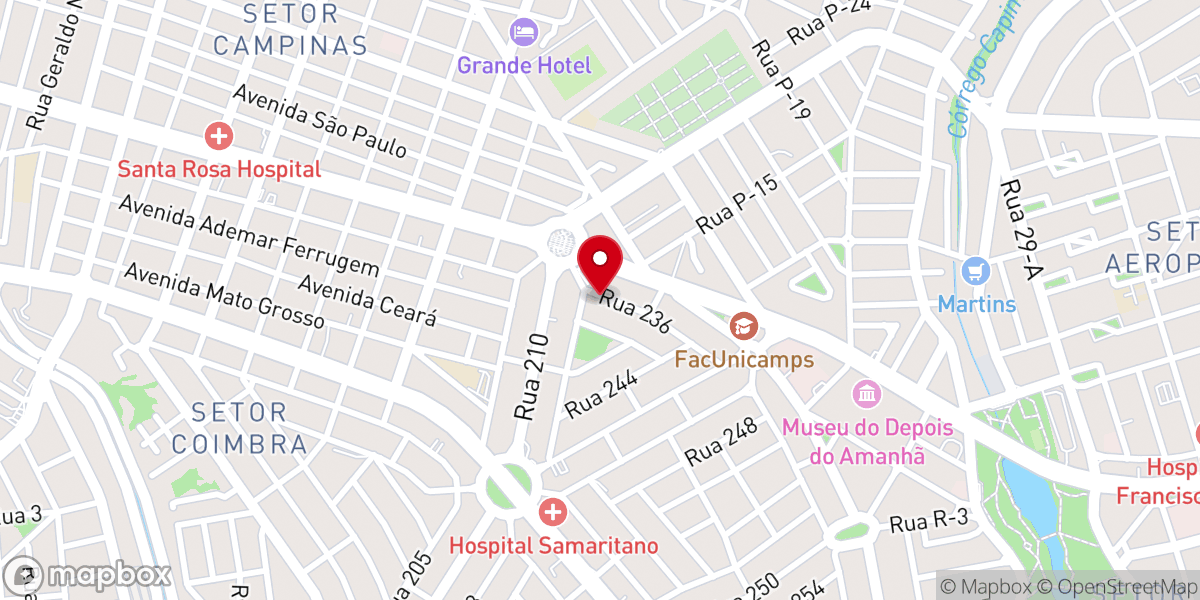 Map showing location of Igreja Crista Evangélica de Campinas