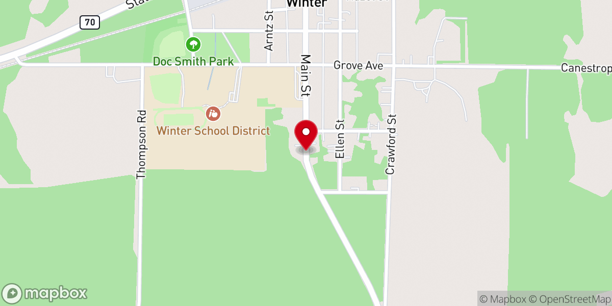 Map showing location of First Presbyterian Church