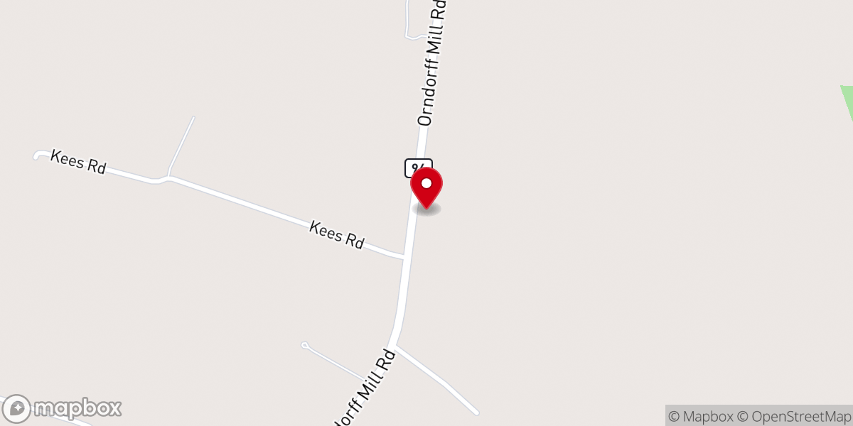 Map showing location of Red Oak Grove United Methodist Church