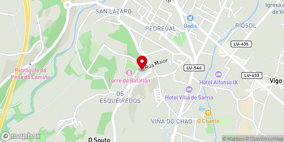 Map showing location of Iglesia de San Salvador