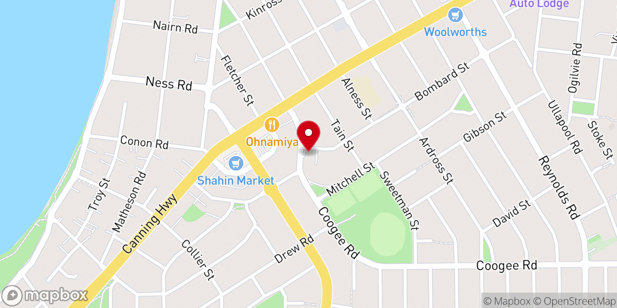 Map showing location of Saint David's Anglican Church