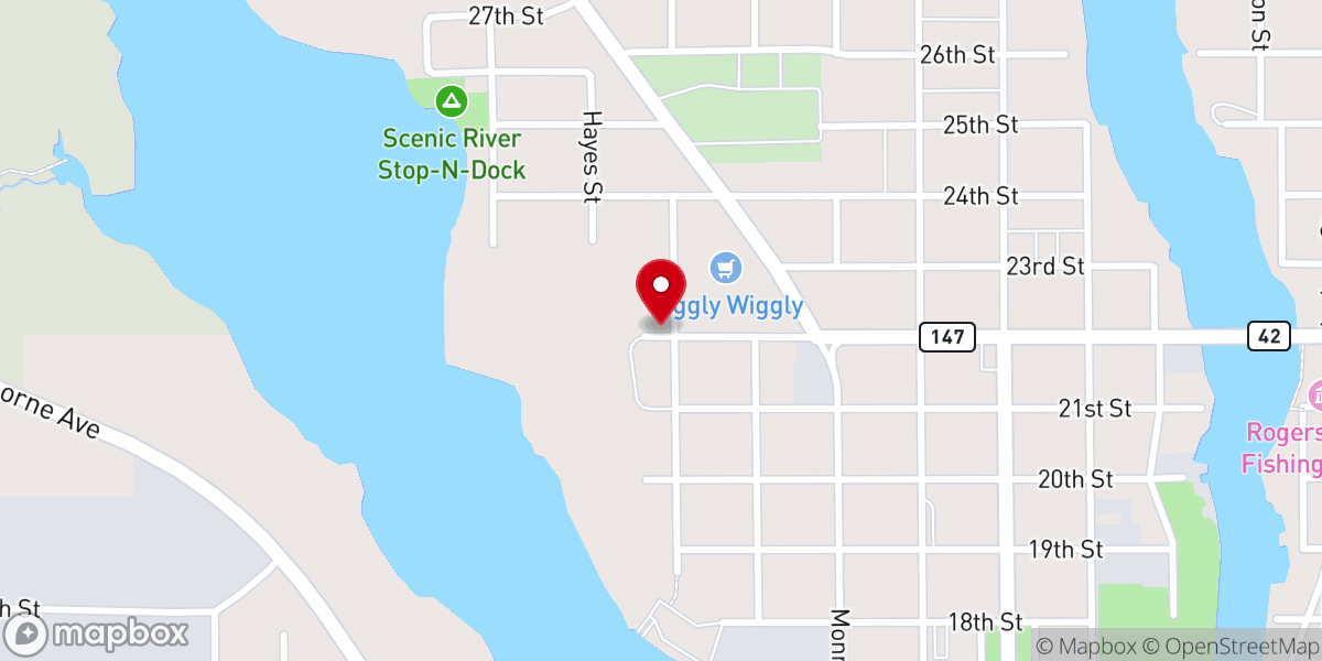 Map showing location of Two Rivers Ecumenical Pantry