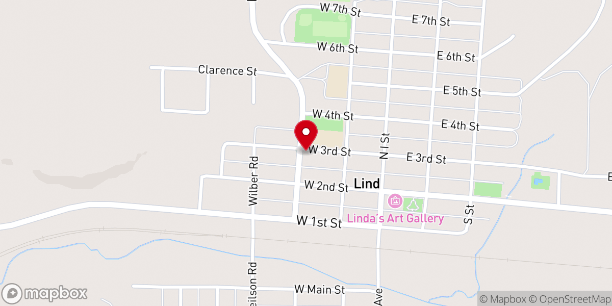 Map showing location of Assembly of God Church