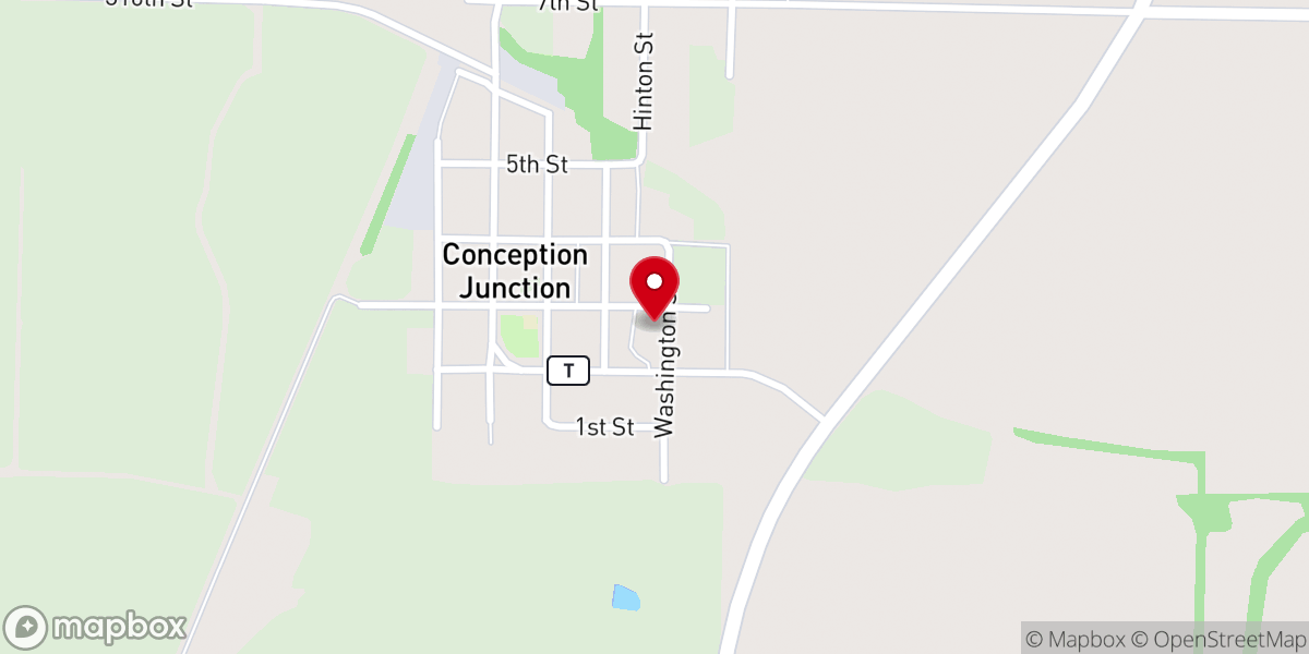 Map showing location of St. Columba Parish