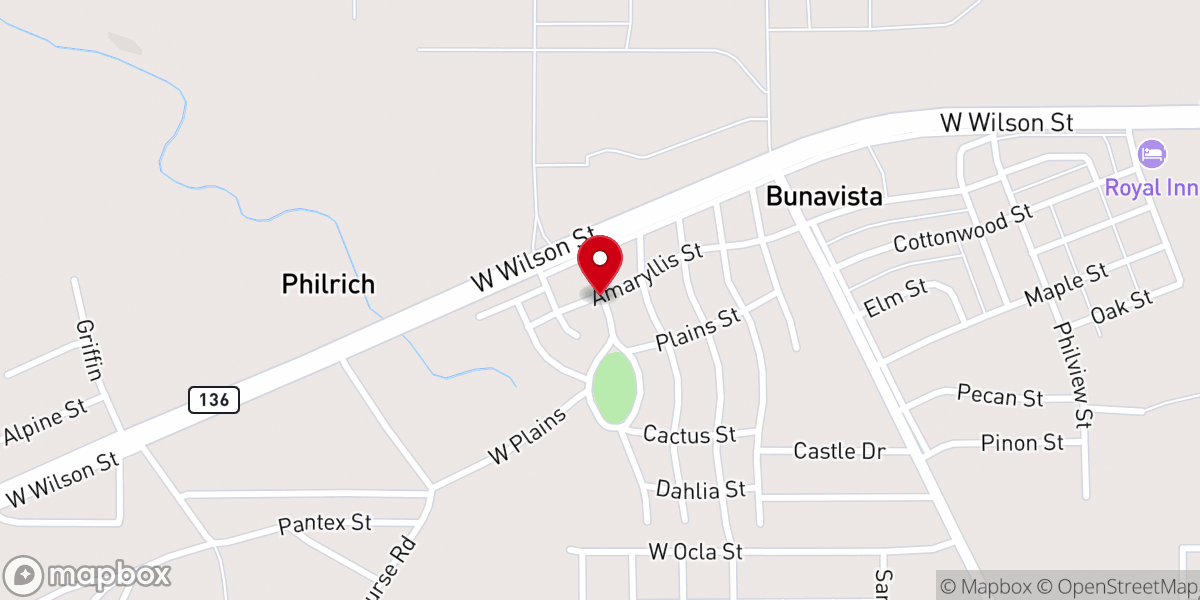 Map showing location of Bunavista Baptist Church