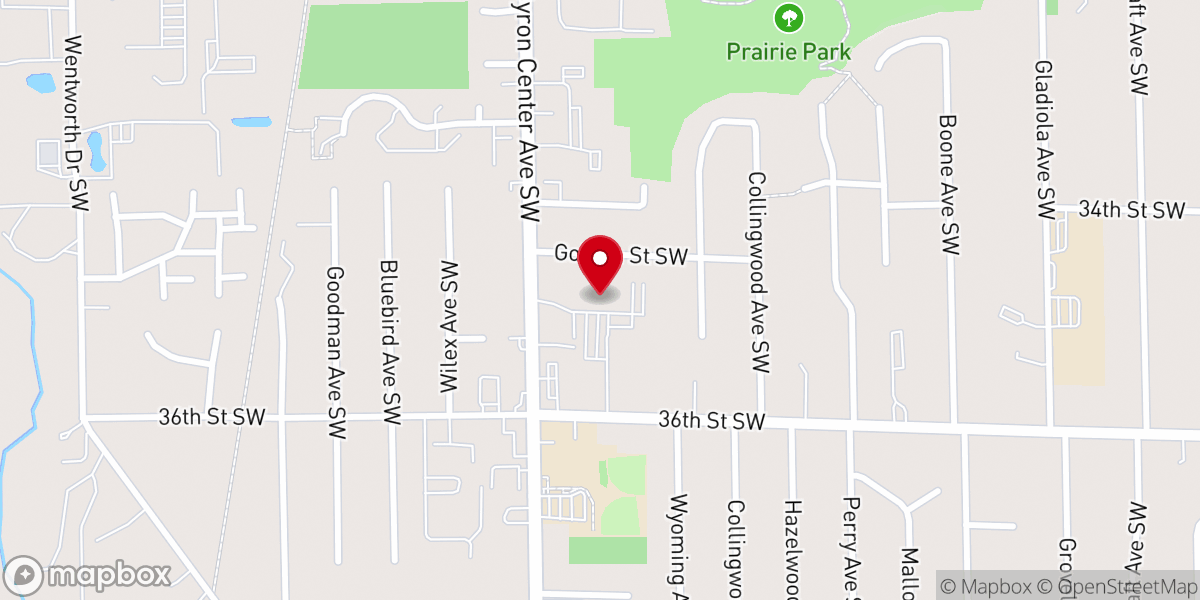 Map showing location of Calvary Christian Reformed Church