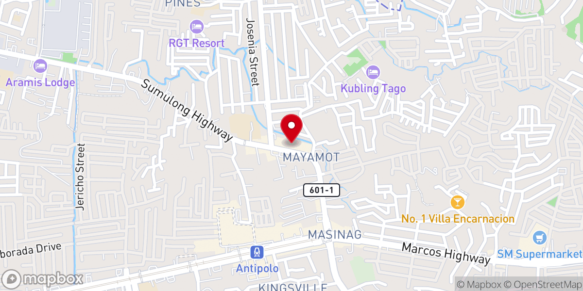 Map showing location of JESUS RIVERSIDE CHURCH ANTIPOLO, RIZAL