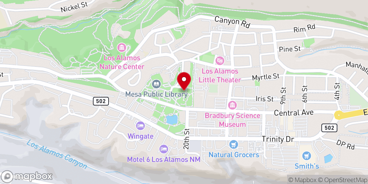 Map showing location of Los Alamos History Museum