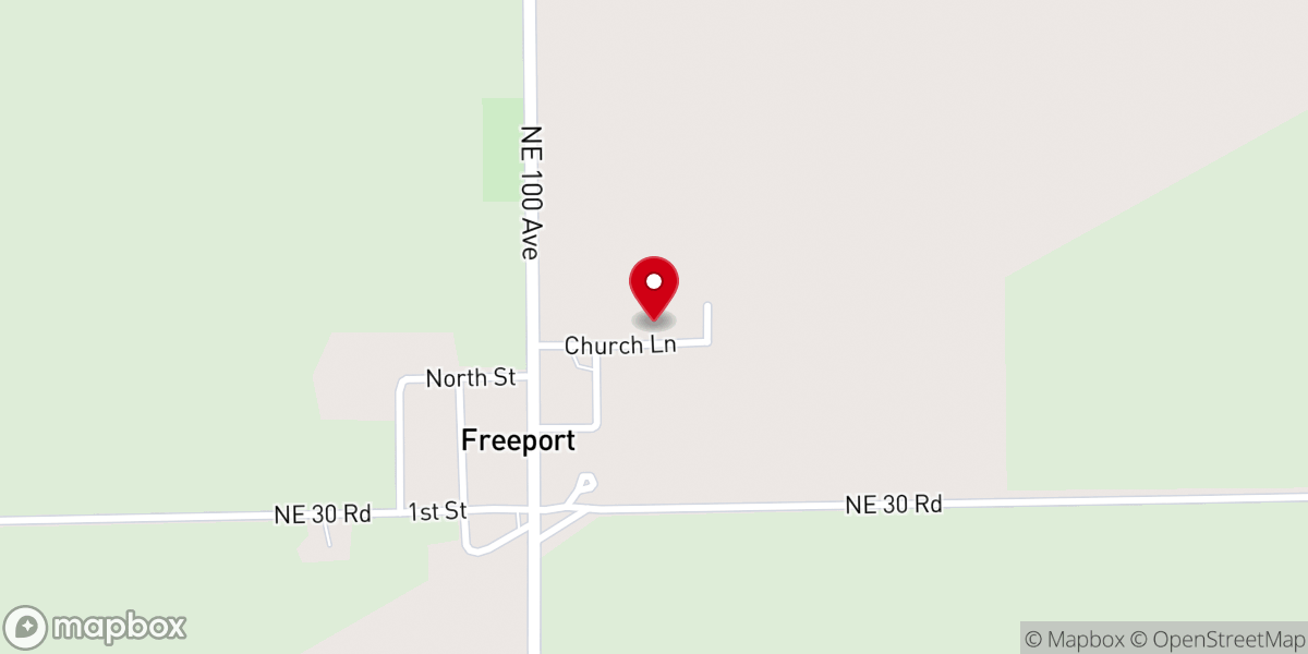 Map showing location of Freeport Presbyterian Church 1884