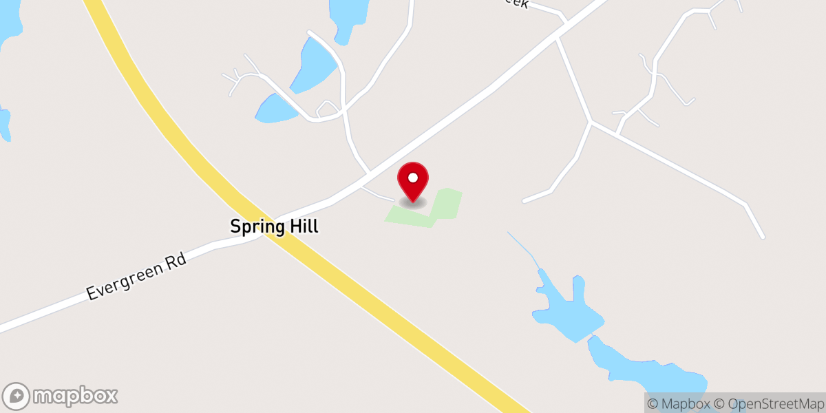 Map showing location of Spring Hill Missionary Baptist Church