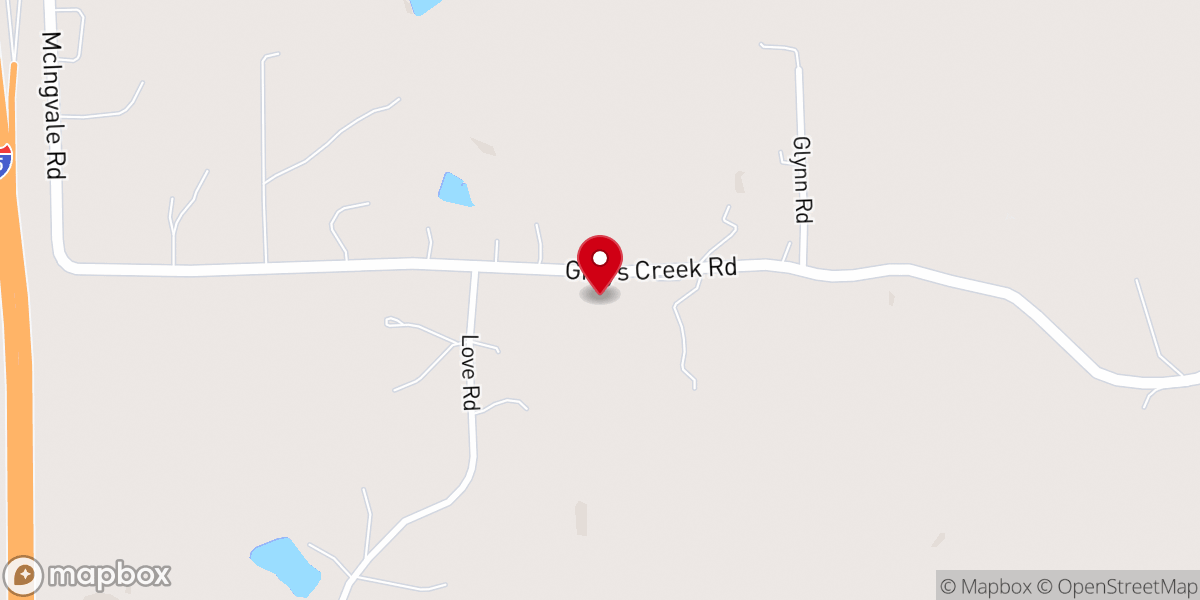 Map showing location of Possum Track Church