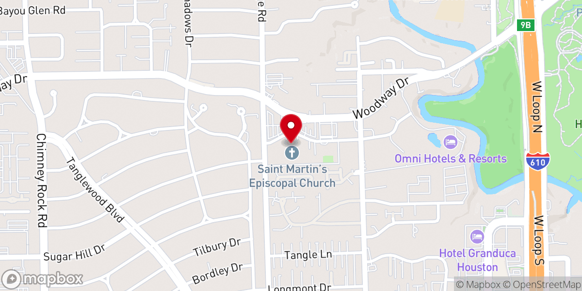 Map showing location of Saint Martin's Episcopal Church