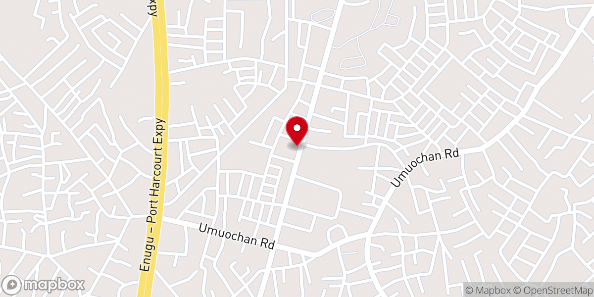 Map showing location of Blessed Michael Tansi Chapel