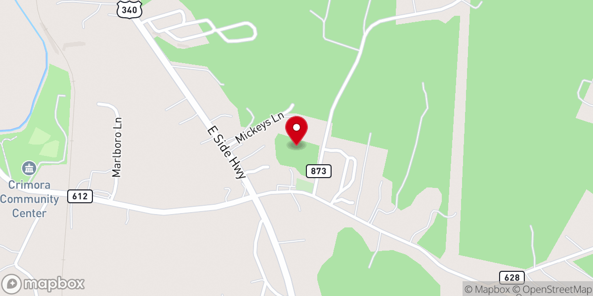 Map showing location of Forest Chapel Church