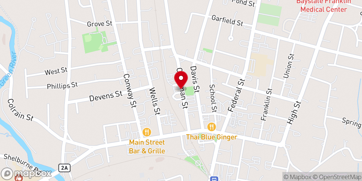 Map showing location of The Salvation Army Greenfield Corps Community Center