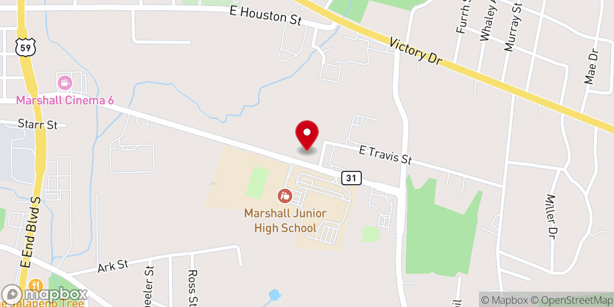 Map showing location of Eastern Hills Church of Christ
