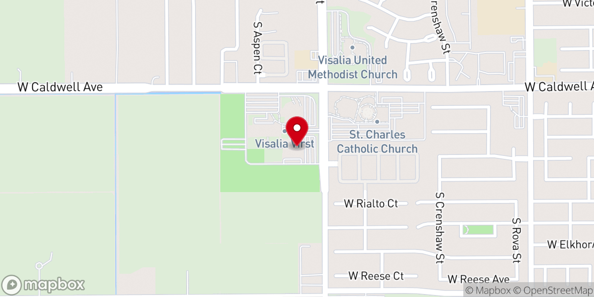 Map showing location of Visalia First