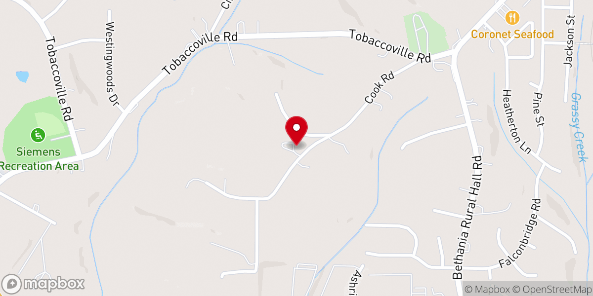 Map showing location of Northridge Baptist Church