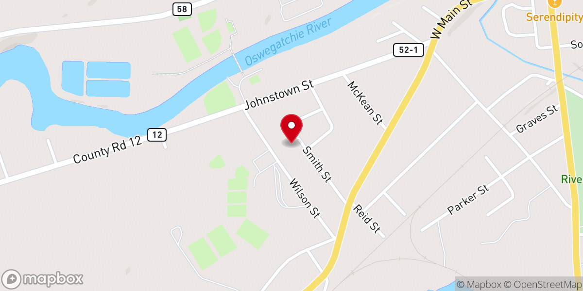 Map showing location of Westside Baptist Church
