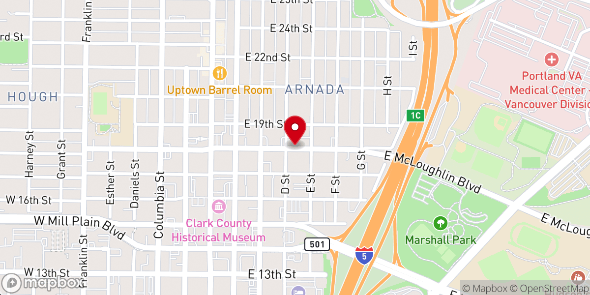 Map showing location of Vancouver District United Methodist Church