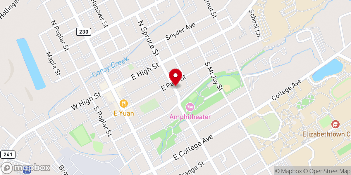 Map showing location of Park Street Chapel