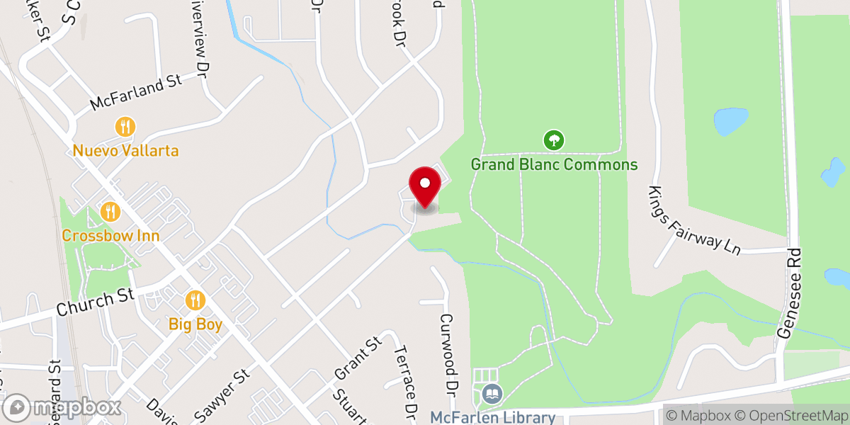 Map showing location of Grand Blanc United Methodist Church