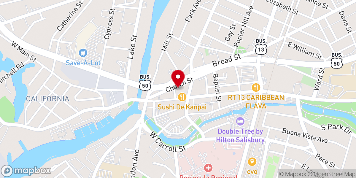 Map showing location of Saint Peters Episcopal Church