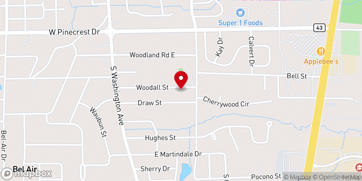 Map showing location of Greenhill Baptist Church