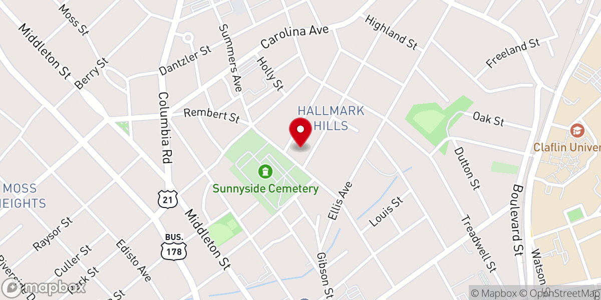 Map showing location of First Presbyterian Church
