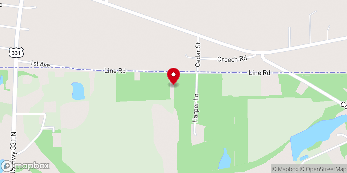 Map showing location of Lakewood Baptist Church