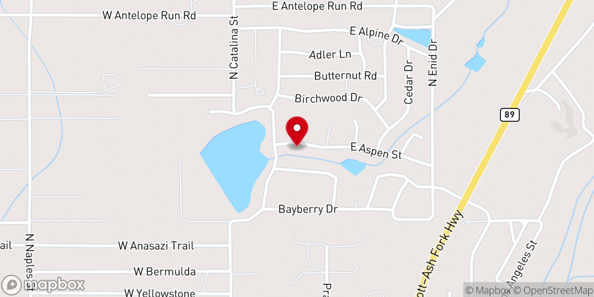 Map showing location of Paulden Christian Fellowship