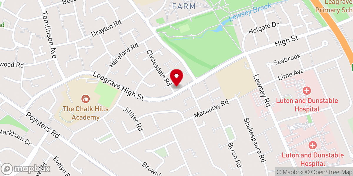 Map showing location of Church of St Martin de Porres