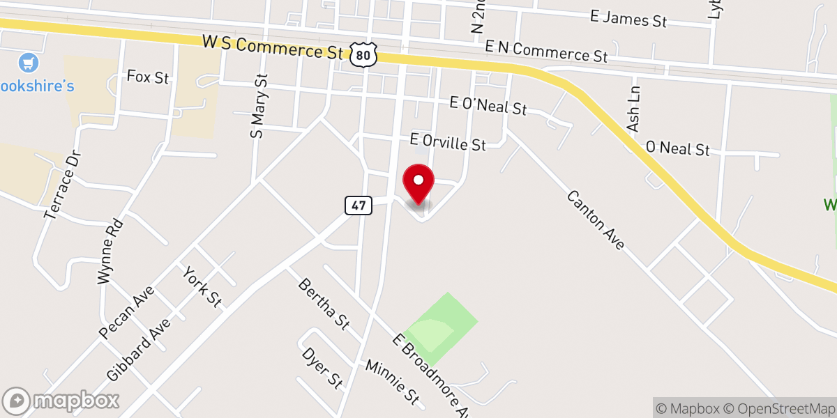 Map showing location of Saint Mark Church of Wills Point