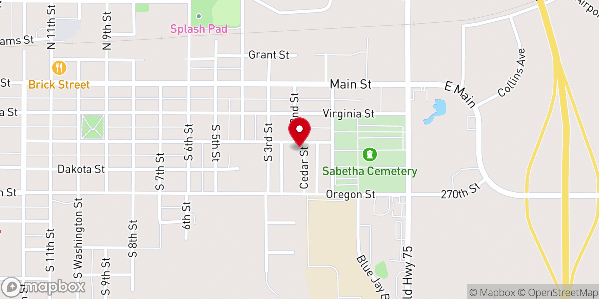 Map showing location of First Lutheran Church