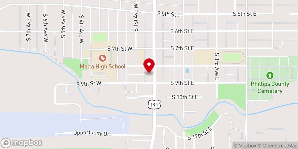 Map showing location of Elim Lutheran Brethren Church