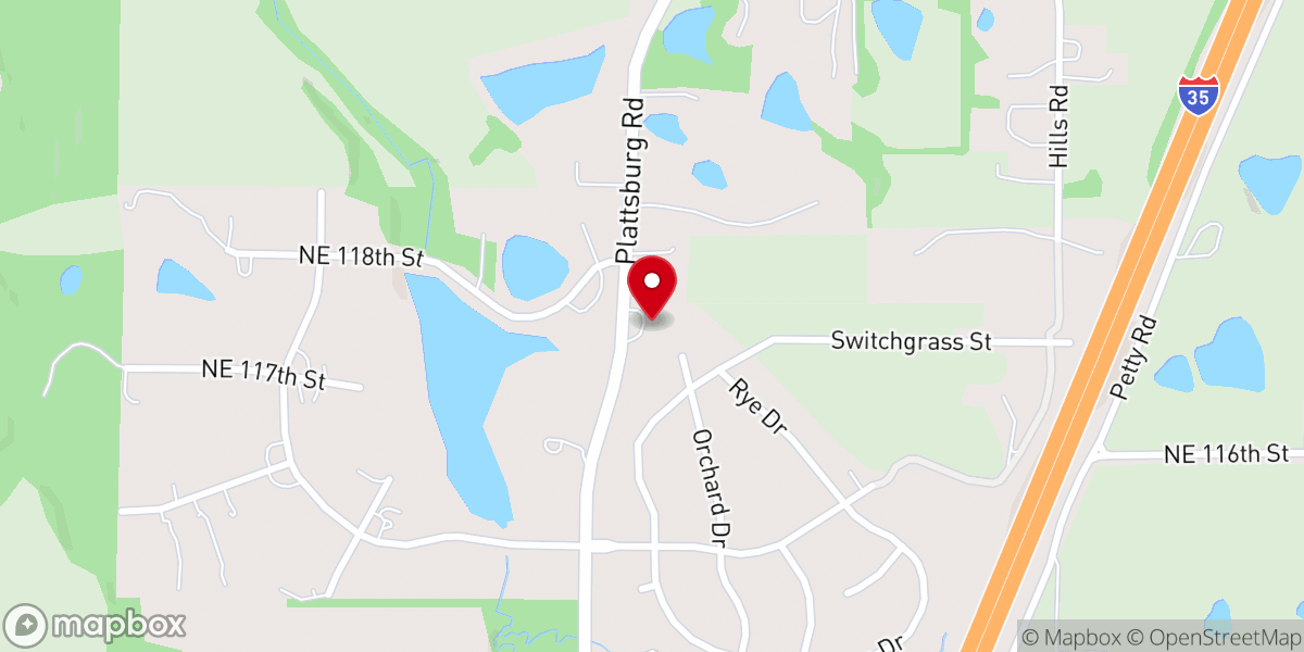 Map showing location of Clay-Platte Baptist Association