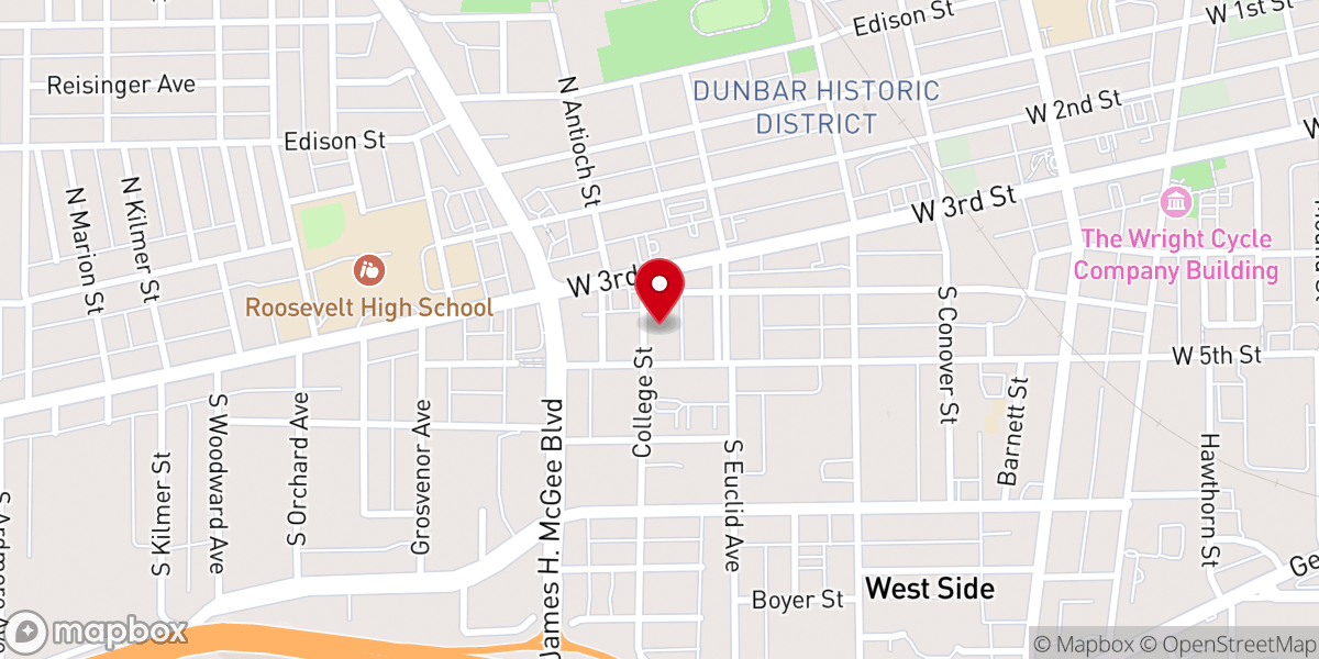 Map showing location of Mount Zion Apostolic Church