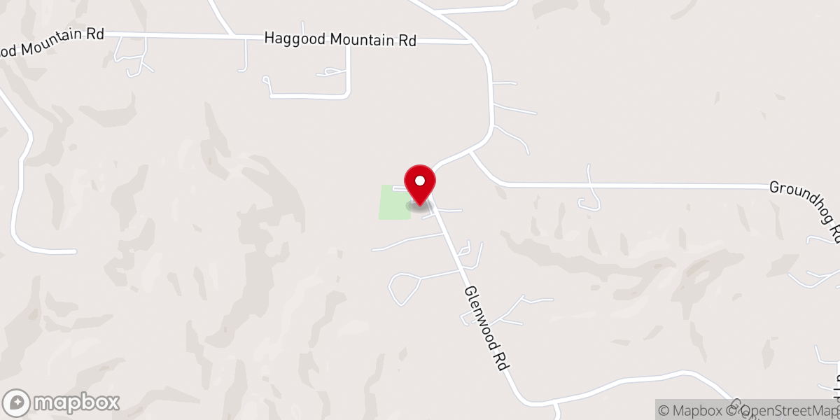 Map showing location of Glennwood Baptist Church