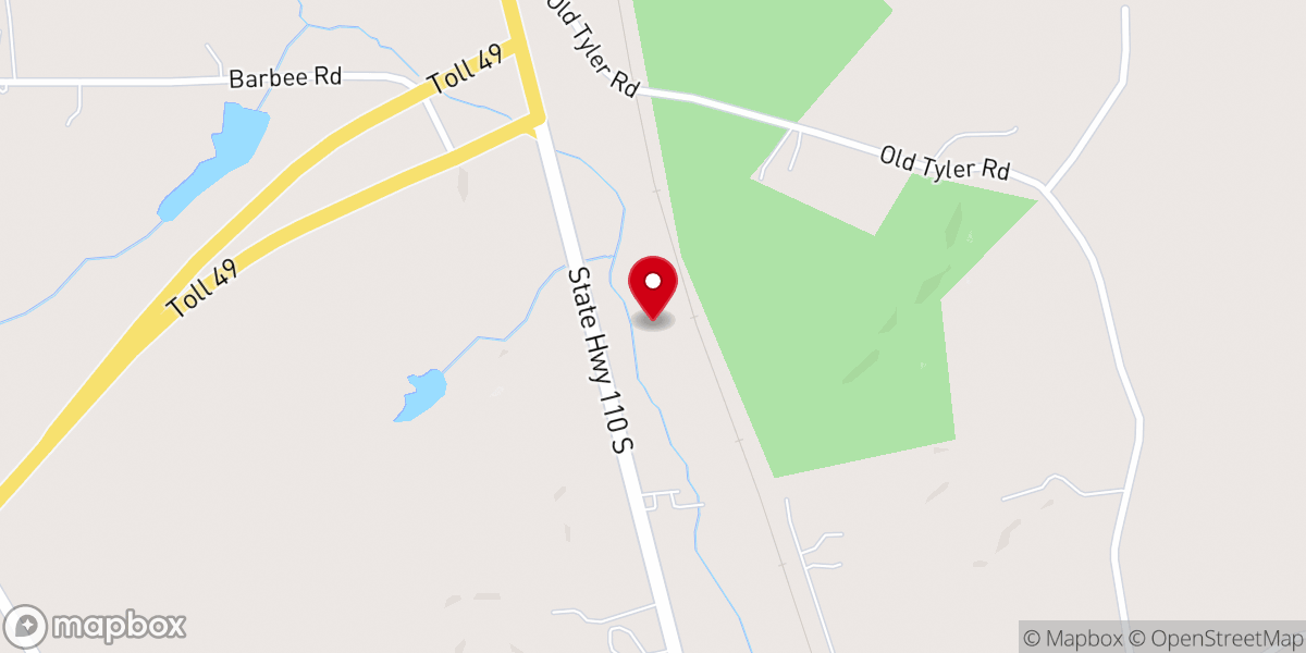 Map showing location of Hill Creek Baptist Church