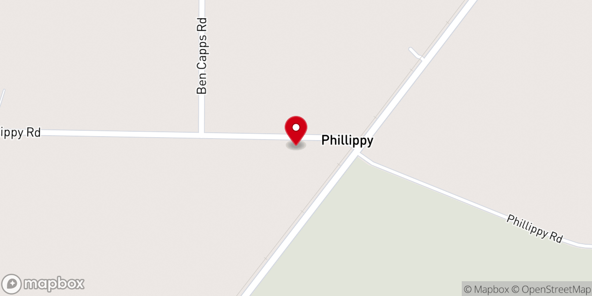Map showing location of Phillippy Baptist Church