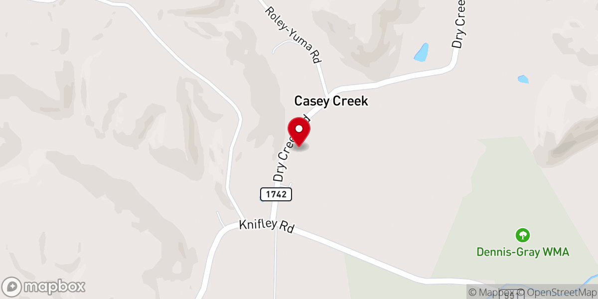 Map showing location of Roley Church