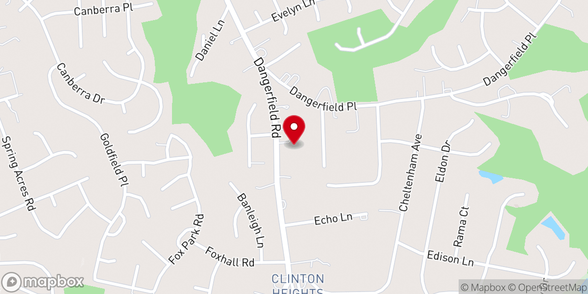 Map showing location of Bladensburg Baptist Church