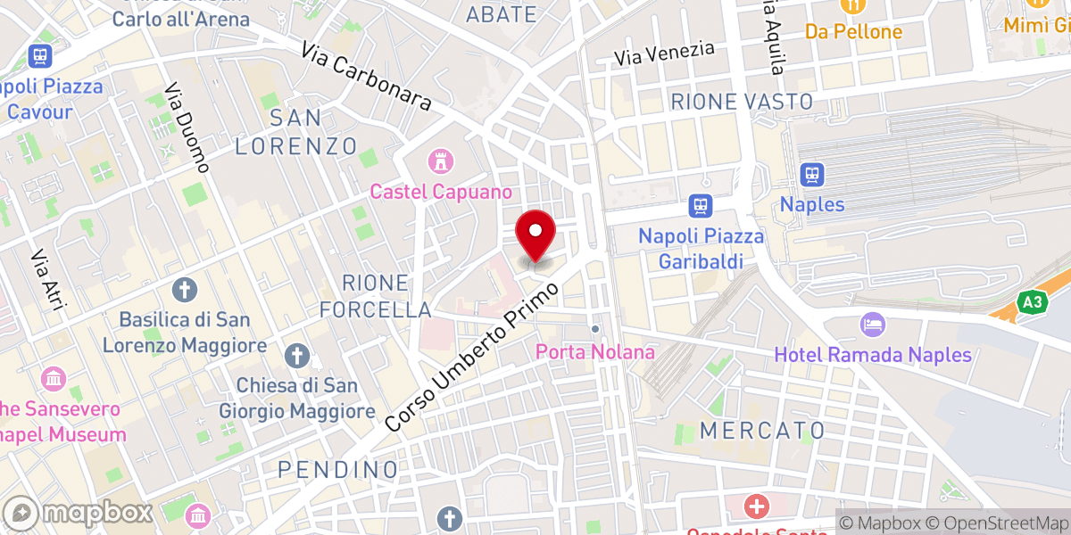 Map showing location of Basilica di San Pietro ad Aram