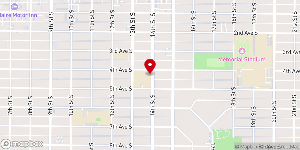 Map showing location of Our Lady of Lourdes Parish Center
