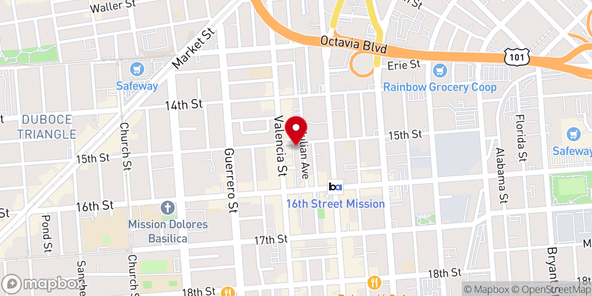 Map showing location of St John the Evangelist Episcopal Church