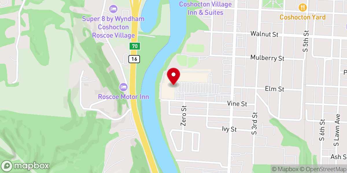 Map showing location of The River Coshocton Church