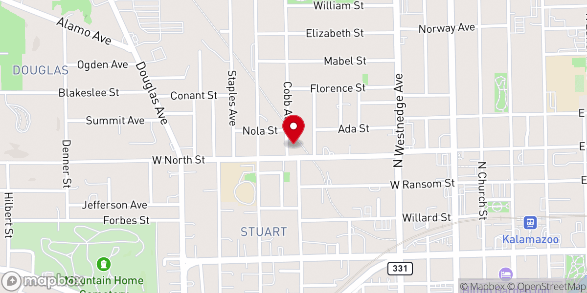 Map showing location of Allen Chapel AME Church